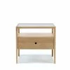 Ethnicraft Oak Spindle Bedside Table, 1 Draw