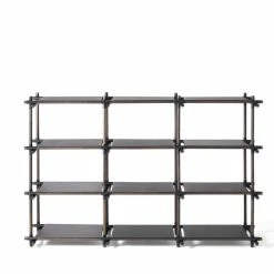 Menu Stick Shelving System In Black + Dark Ash