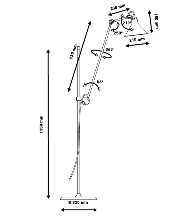 N°215 BL Floor Lamp By La Lampe Gras - Image 3
