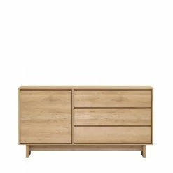 Ethnicraft Oak Wave 1 Door 3 Drawers Sideboard